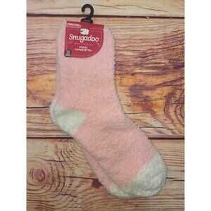 Snugadoo Fuzzy Warmth Cozy Soft Adult Socks Pink-White OS